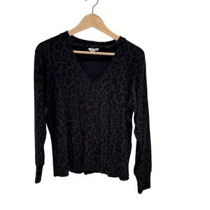 LNA animal print sweater with neckline detail - size small